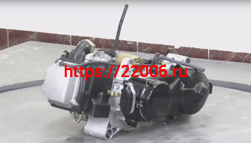 Двигатель 4т. 150 см3 157QMJ (GY6-150) Dingo150 моноблок с редуктором в сборе и масл. охлажд. фото 4