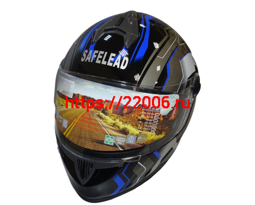 Шлем интеграл "Safelead" HF-122 черный Q162, размер L фото 3