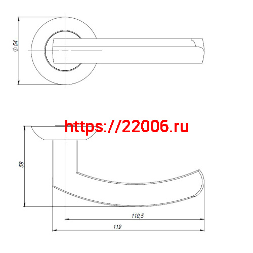 Ручка Ajax (Аякс) раздельная R.JR54.SIGMA (SIGMA JR) CP-8 хром 180мм фото 2