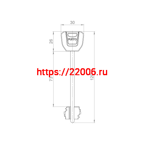 Замок Punto (Пунто) врезной сувальдный MDV30/S-65.77 CP хром (длинный ключ) тех.уп. фото 3