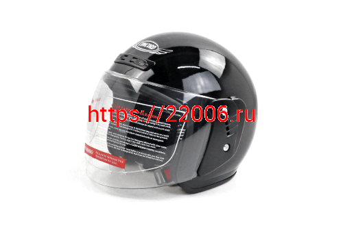 Шлем CONCORD XZH03 чёрный глянцевый ОДНОЦВЕТНЫЙ "S,M,L,XL,XXL" (открытый) фото 2