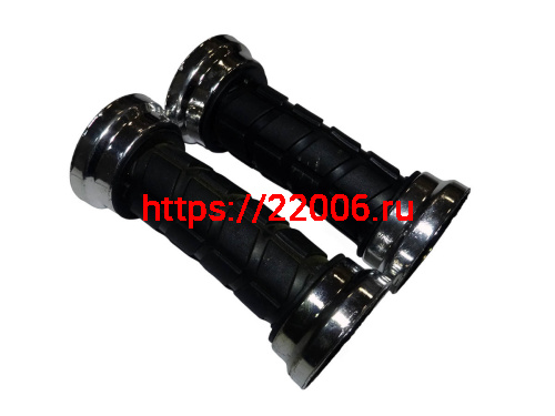 Грипсы для велосипеда  90мм детские, резина, черные, ободок- хром