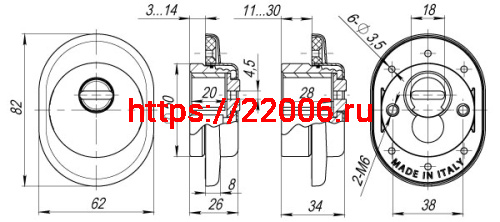 Броненакладка Armadillo (Армадилло) на ЦМ (от вырывания, 25 мм) ET/ATC-Protector 1-25AB-77 Бронза box фото 3