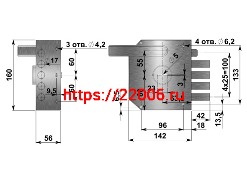 Замок накладной Эталон-НР (правый), 5 кл. фото 2