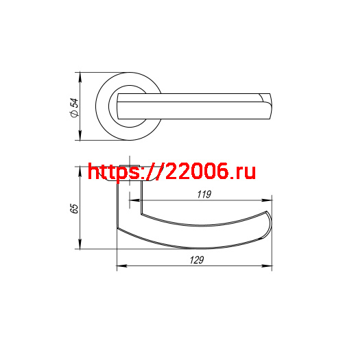 Ручка Fuaro (Фуаро) раздельная R.AR54.ALFA (ALFA AR) 140mm BL-24 черный фото 3