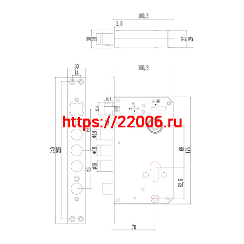 Электронный замок Sanyo D200 Tuya DM70 с WiFi, с видеодомофоном, черный фото 3