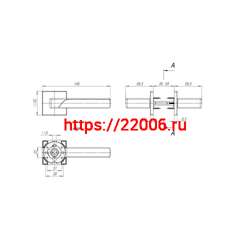 Ручка Fuaro (Фуаро) раздельная K.SL52.FLY (FLY SL) SSC-16 сатинированный хром фото 2