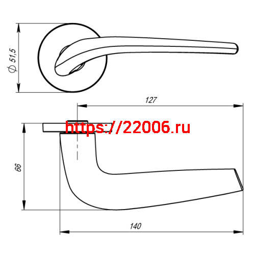 Ручка Armadillo (Армадилло) раздельная R.URS52.TWIN (TWIN URS) CP-8 хром фото 4