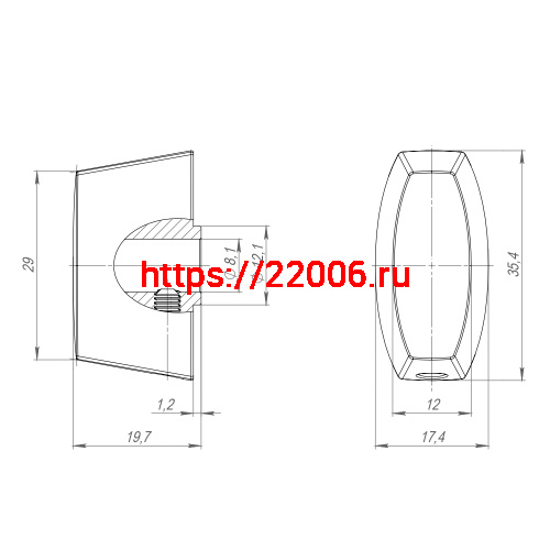 Вертушка Armadillo (Армадилло) на цилиндр T.Knob-Slim CP-8 хром фото 3