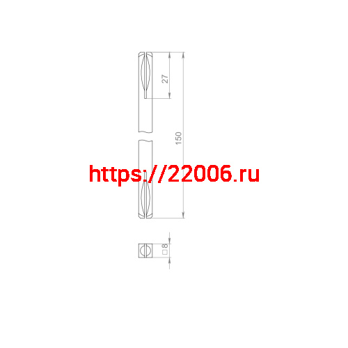 Квадрат Ajax (Аякс) для ручек Spindle 8х150 мм фото 2