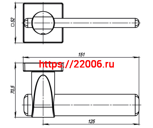 Ручка Armadillo (Армадилло) раздельная AJAX USQ1 SN/CP-3 Мат никель/хром фото 4
