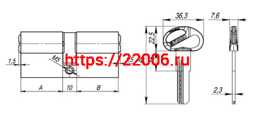 Цилиндровый Fuaro (Фуаро) механизм (D-PRO500/60) D-PRO5000Key60(25+10+25) CP хром 5Key фото 3