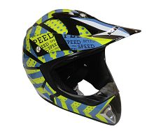 Шлем кроссовый KIRIN K27, черный, черн-бел, зелен-желт, размер XL