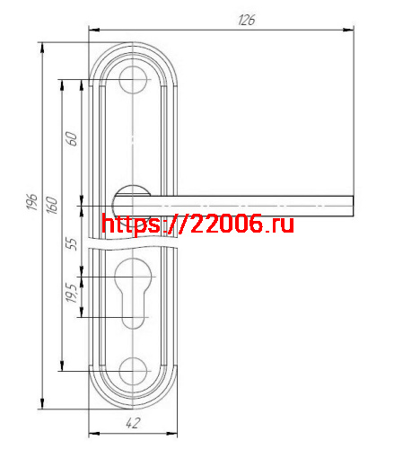 Замок Absolyute (Абсолют) врезной цилиндровый с защёлкой в комплекте с ручкой ЗВ4-3/09Р (медь), 4 кл. фото 2