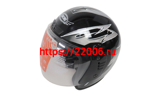 Шлем CONCORD XZH03 чёрный глянцевый с рисунком "S,M,L,XL,XXL" (открытый)