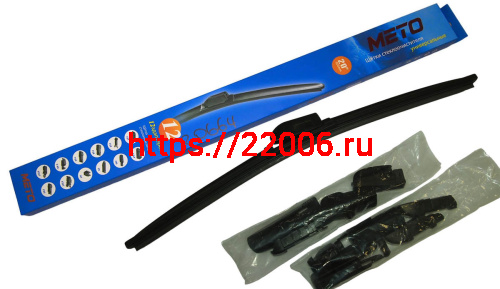 Щетка стеклоочистителя METO бескаркасная (12 адаптеров) 20"(500мм) WB-628T, КОРОБОЧКА