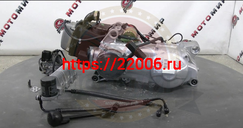 Двигатель 4т. 150 см3 157QMJ (GY6-150) Stels Капитан150 моноблок с редуктором в сборе, масл.ох фото 3