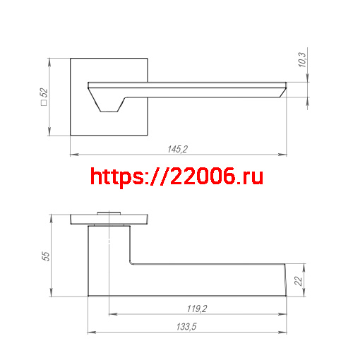 Ручка Ajax (Аякс) раздельная K.JS51.UNITY (UNITY JS) SN-3 матовый никель фото 2