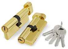 Цилиндровый Fuaro (Фуаро) механизм (100 ZM/60) 1000ZMKnob60(25+10+25) PB латунь 5Key с вертушкой