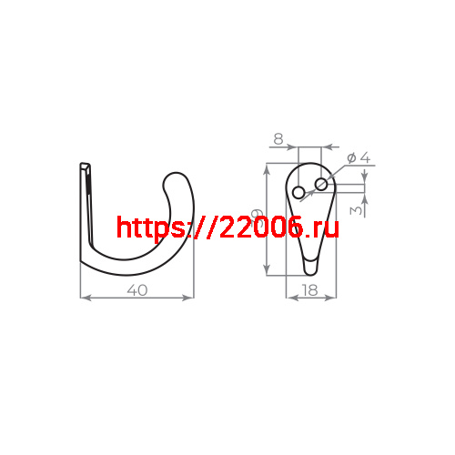 Крючок Ajax (Аякс) настенный MB-K-001 PB золото фото 2