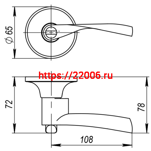 Ручка Ajax (Аякс) защелка DK610 PB-BK (6010 PB-B) (фик.) золото фото 4