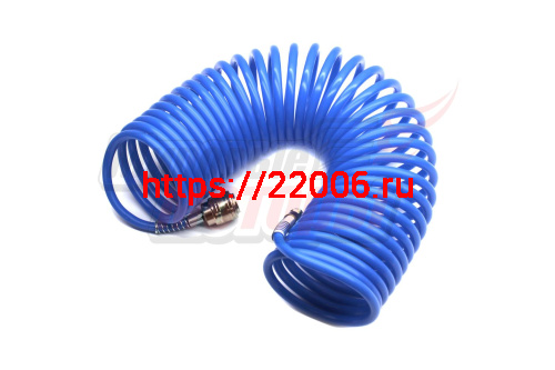 Шланг пневматический с фитингами рапид (6,5*10мм-15м, 10bar, спиральный, полиуретан)