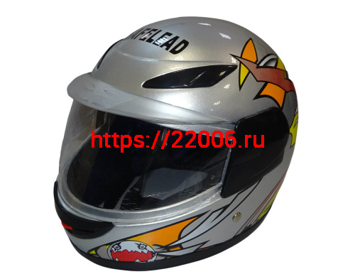 Шлем интеграл "Safelead" HF-908 (619) Детский E05 BLACK, TB-SILVER размер M (16 шт!!)