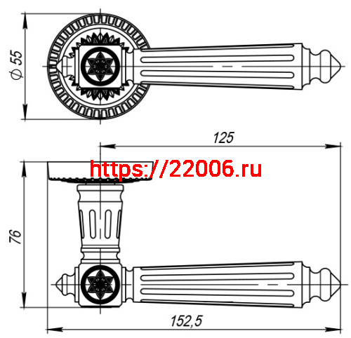 Ручка Armadillo (Армадилло) раздельная R.CL55.Matador (Matador CL4) BB-17 коричневая бронза фото 5