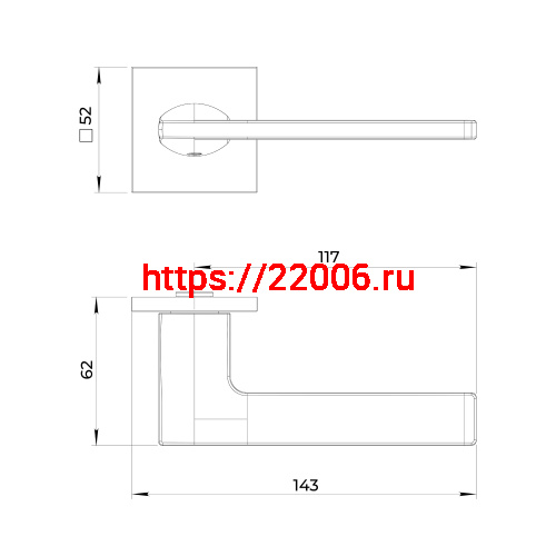 Ручка Ajax (Аякс) раздельная K.JS51.PROMO SN-3 матовый никель фото 3