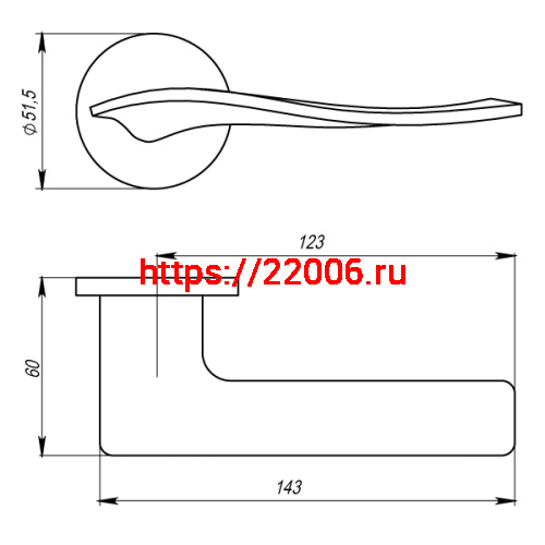 Ручка Armadillo (Армадилло) раздельная AQUA URS/HD MWSC-33 итальянский тисненый фото 3