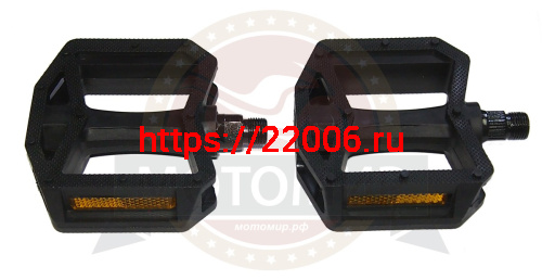 Педали Вело пластик, платформа 119х100мм, ось 9/16", черные (VP-151)