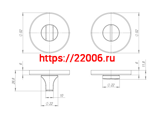 Ручка Punto (Пунто) поворотная BK6.R.ARC.R52 (BK6 ARC) SN-3 мат.никель фото 3