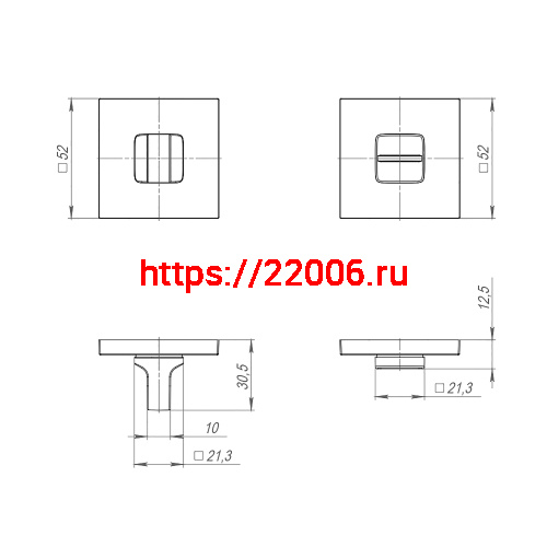 Ручка Ajax (Аякс) поворотная BK6.K.JS51 (BK6 JS) SN-3 матовый никель фото 3
