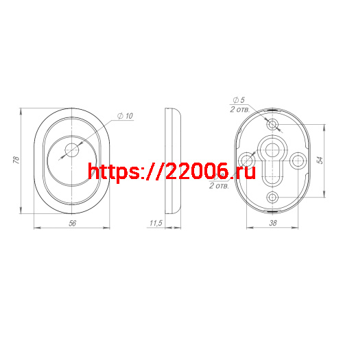 Накладка Fuaro (Фуаро) на шток цилиндра ESC.O/CRE/OV.14 (ESC-14-O) AB зелёная бронза (2шт. в уп.,отгр. по 1 шт) фото 2