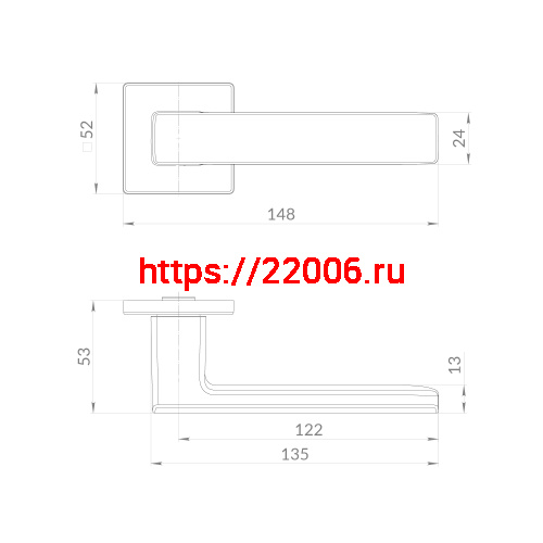 Ручка Punto (Пунто) раздельная K.EST.Q52.MEGA SN-3 матовый никель фото 2