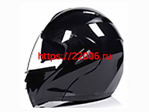 Мотошлем VIRTUE MD-808 трансформер с визором черный с темным стеклом (M)