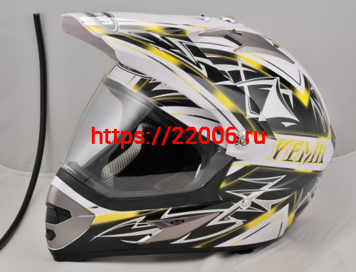 Мотошлем YM-911 бело-желтый (М)