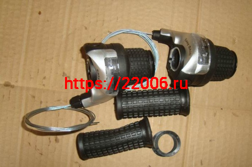 Шифтер трещетка 7 ск., лев.+ прав., серебристый, с грипсами (ESS-07) KDSG 03A3I