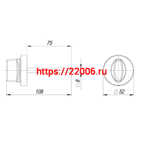 Ручка Armadillo (Армадилло) поворотная BKW8.R.URB52 (BKW8/URB) BPVD-77 вороненый никель фото 3