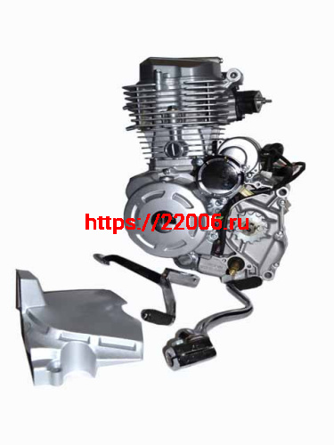 Двигатель 150см3 162FMM CG-150, (пат. карб., рычаг кик., крышка ведущей звезды)