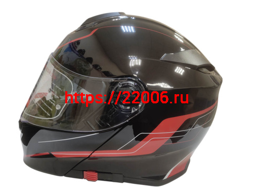 Шлем модуляр COBRA EC H271, черный/красный, черный/лайм, черный/оранжевый FOSH, размер XL фото 3
