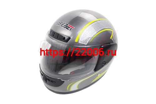 Шлем SAFEBET HF-101 серый глянцевый  Q233 "S,M,L,XL,XXL" (интеграл)