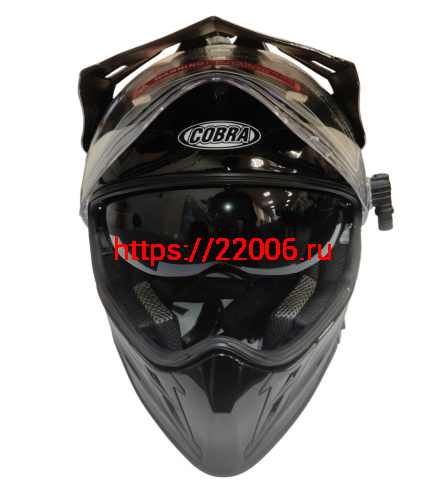 Шлем кроссовый со стеклом (туринг) СНЕГОХОДНЫЙ COBRA EC H331, черный, с ПОДОГРЕВОМ ВИЗОРА, размерXXL фото 3