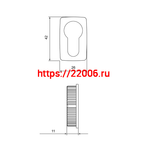 Накладка Punto (Пунто) под цилиндр ET.K.EL.Q27 CP-8 хром фото 2