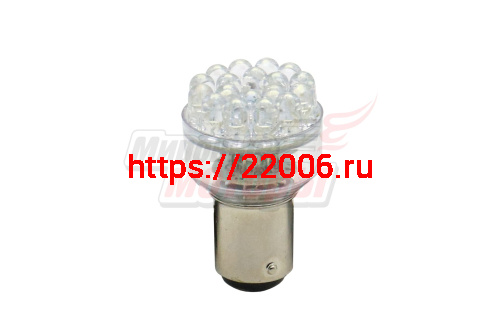 Лампа 12 В BA15D, 24 светодиода LED 5 мм, белая