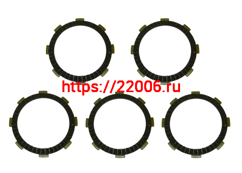 Диск сцепления 1P60 FMJ ферридо шлицы наружу (компл. 5 шт.) (Е9-4) (НАБОР)