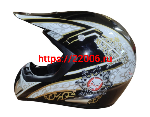 Шлем кроссовый KIRIN K27, черный, черн-бел, зелен-желт, размер S фото 6