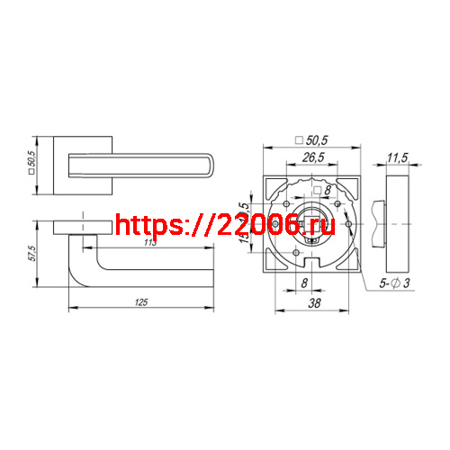 Ручка Fuaro (Фуаро) раздельная NEO DM/HD ABG/CP-6 зеленая бронза/хром фото 3
