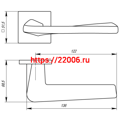 Ручка Armadillo (Армадилло) раздельная K.USS52.TORSO (TORSO USS) CP-8 хром фото 4