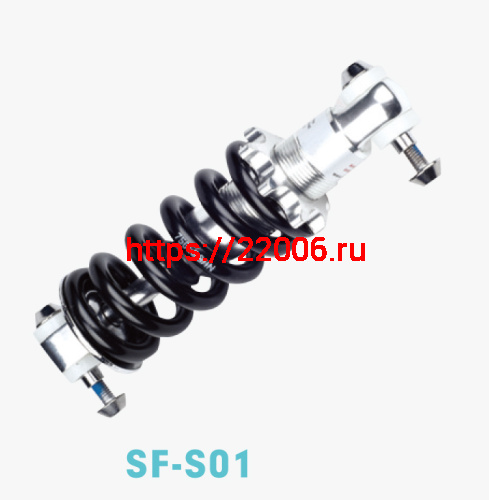 Амортизатор Вело задний 180mm, пружинный 750LBS/in,регулировки:P,пружина 24х24mm (SHUNFENG SF-S01)
